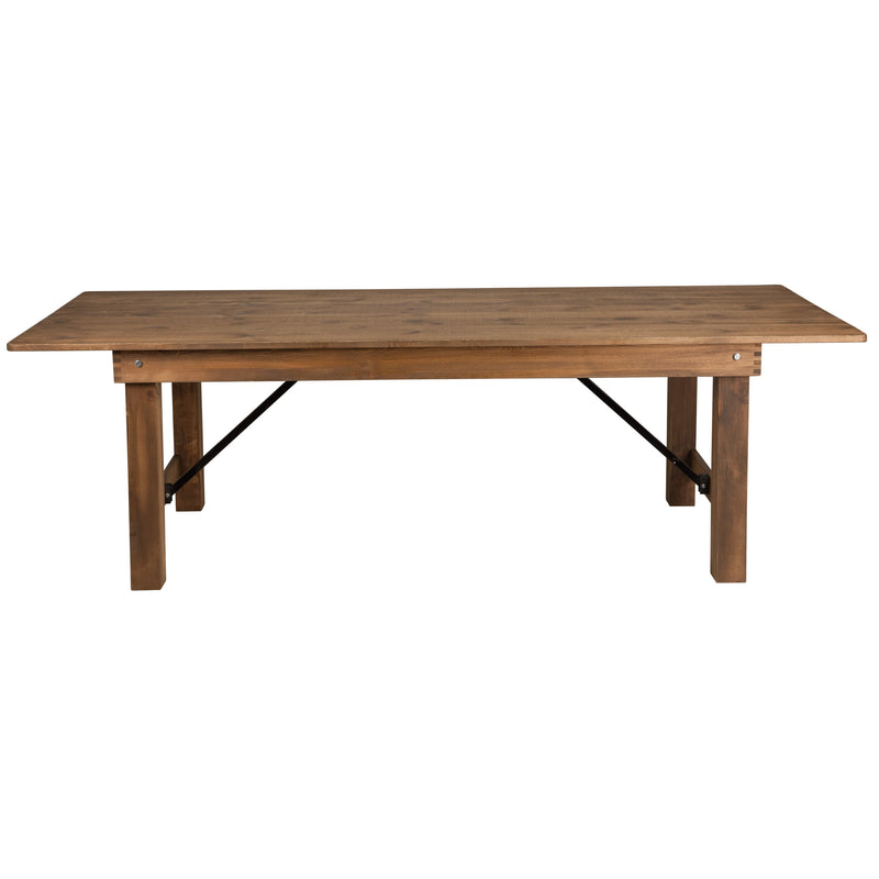 Chestnut Farm Table, Rectangle 96x40, Thin Fluted Leg