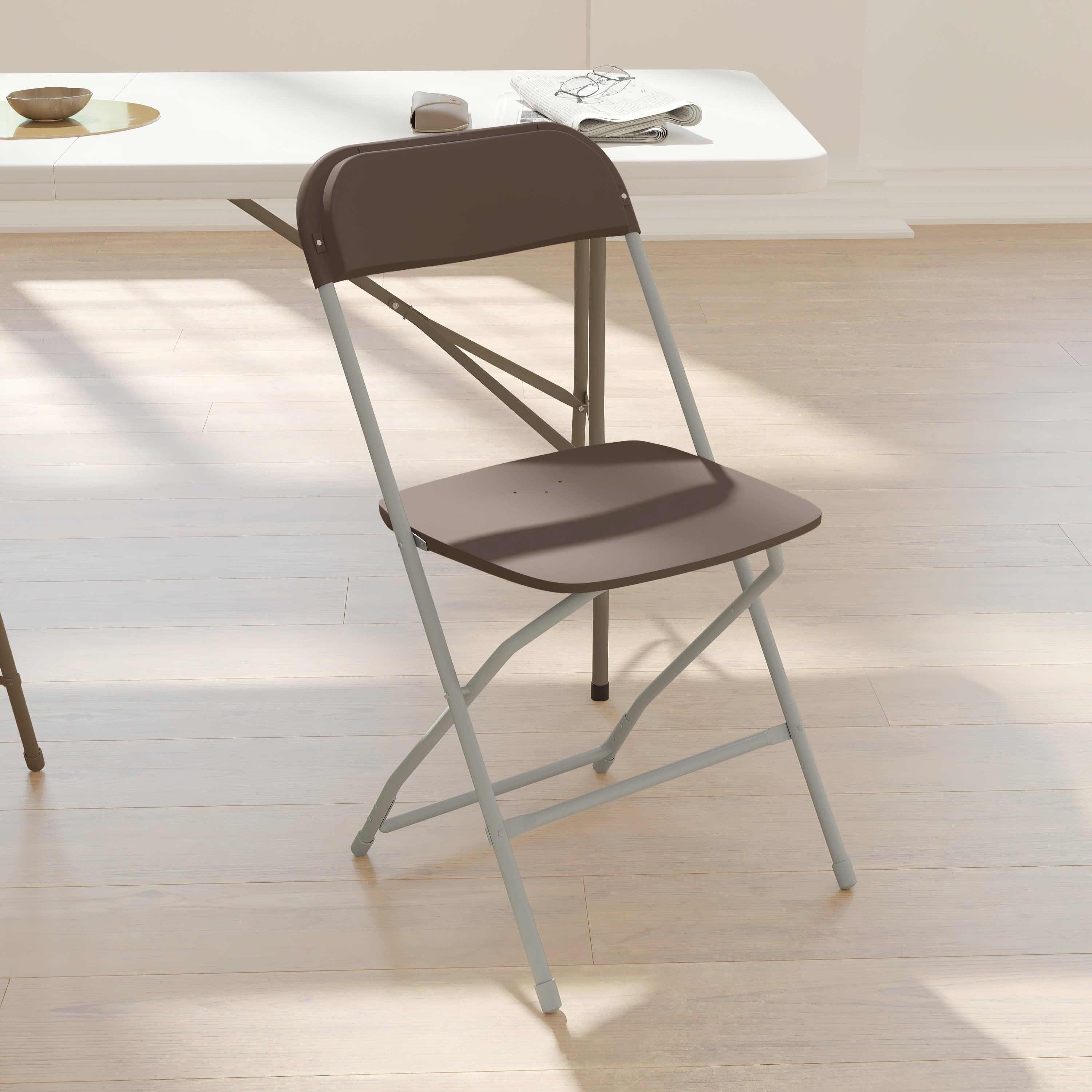 Brown plastic deals folding chairs